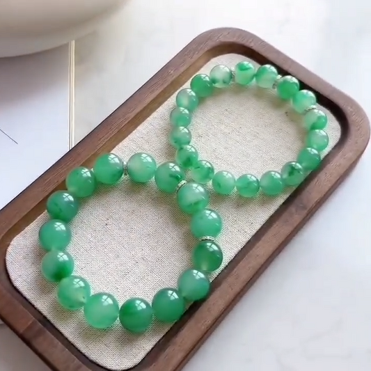 Icy Clear African Jadeite Bracelet