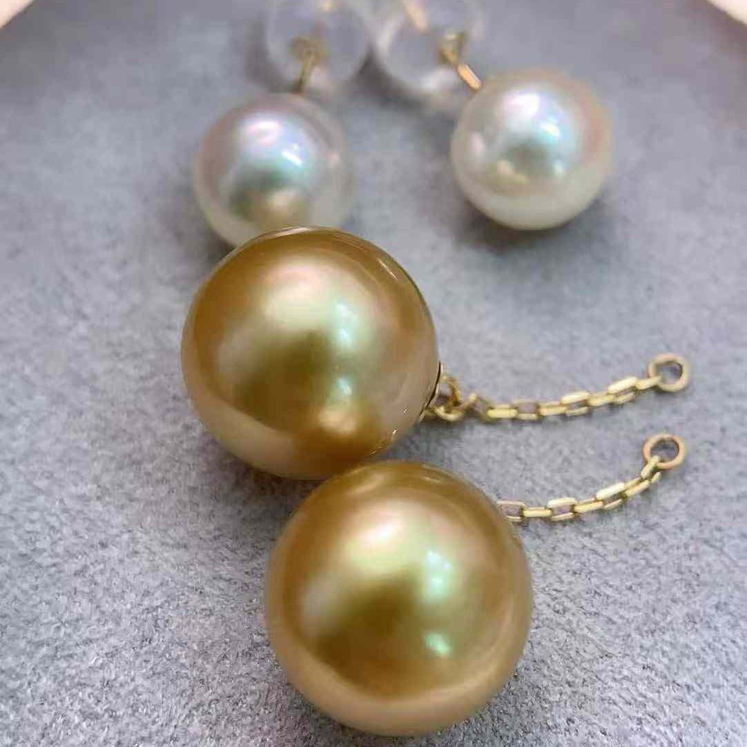18K Two-Pearl Convertible Earrings