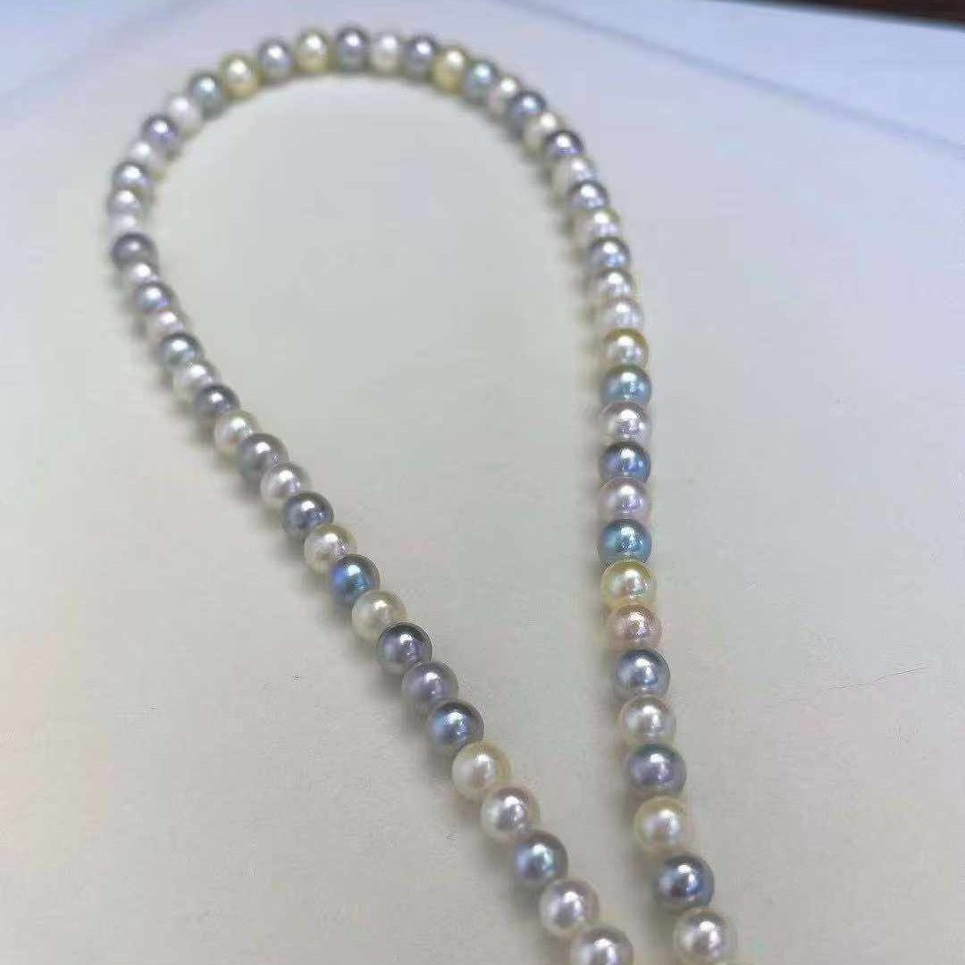 Candy-Colored Japanese Akoya Pearl Necklace