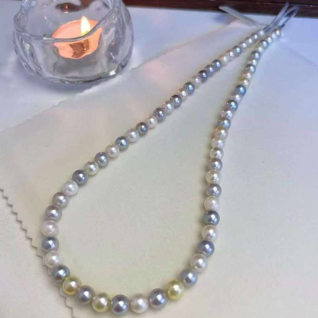 Candy-Colored Japanese Akoya Pearl Necklace