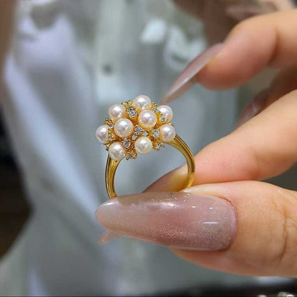 Japanese Akoya Pearl Bouquet Ring