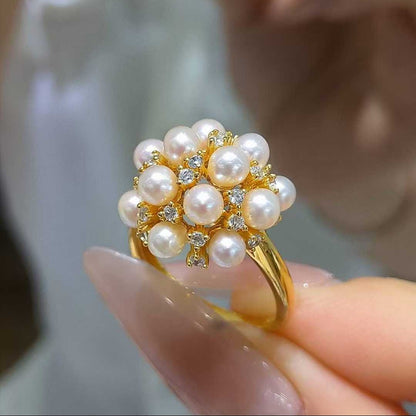 Japanese Akoya Pearl Bouquet Ring