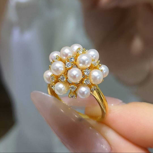 Japanese Akoya Pearl Bouquet Ring