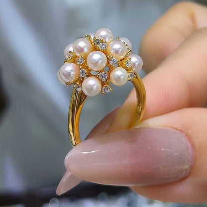 Japanese Akoya Pearl Bouquet Ring