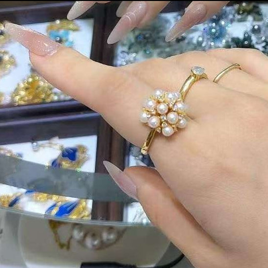 Japanese Akoya Pearl Bouquet Ring
