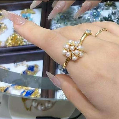 Japanese Akoya Pearl Bouquet Ring