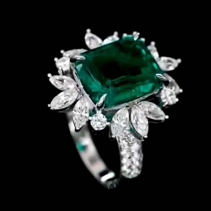 哥伦比亚祖母绿钻石戒指