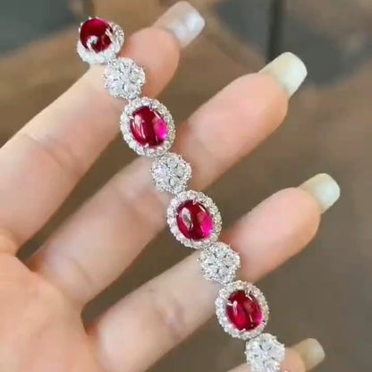 实验室培育红宝石手镯