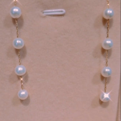 18K金天然淡水极光珍珠耳环