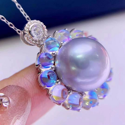 3D Flower South Sea Pearl Ring & Pendant Set