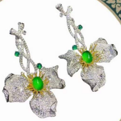 金枝玉叶玉髓耳环