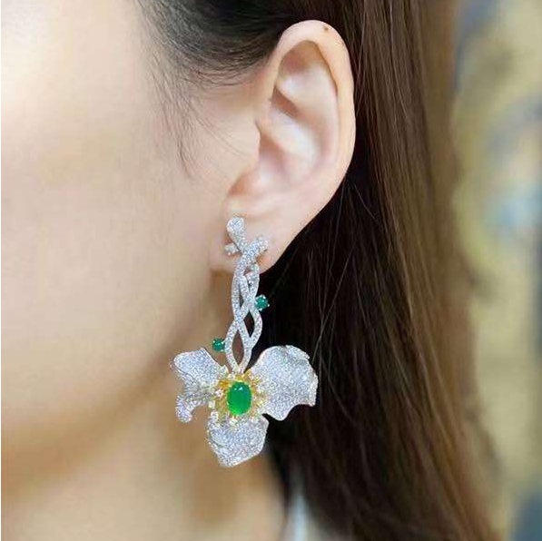 金枝玉叶玉髓耳环