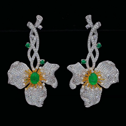 金枝玉叶玉髓耳环