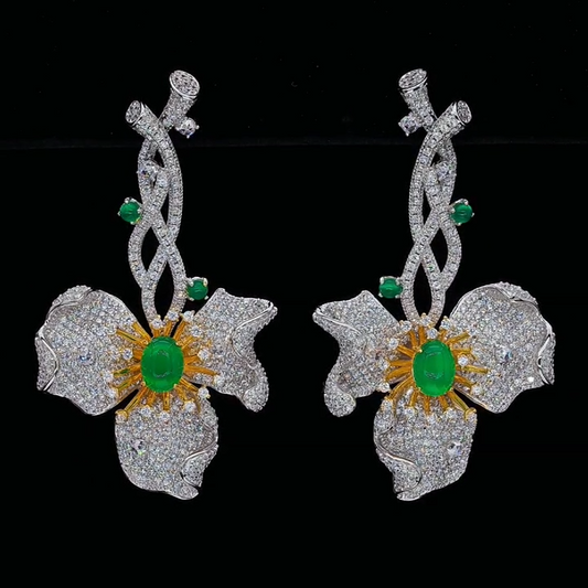 金枝玉叶玉髓耳环