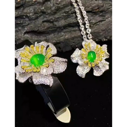 繁花盛开与丰饶艺术吊坠和手链套装