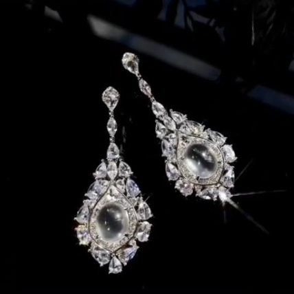 暗黑精灵缅甸翡翠耳环