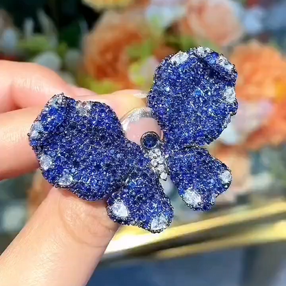 蓝宝石蝴蝶艺术首饰套装