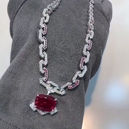 花藤红宝石项链