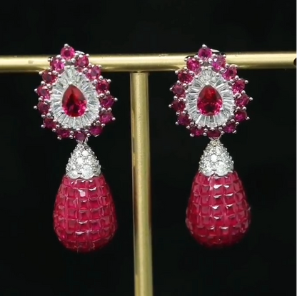 红宝石舞厅艺术耳环
