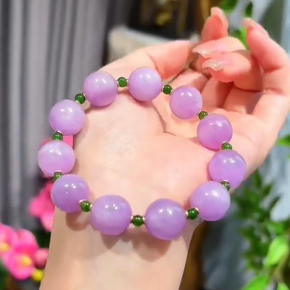 Kunzite & Hetian Jade Bracelet