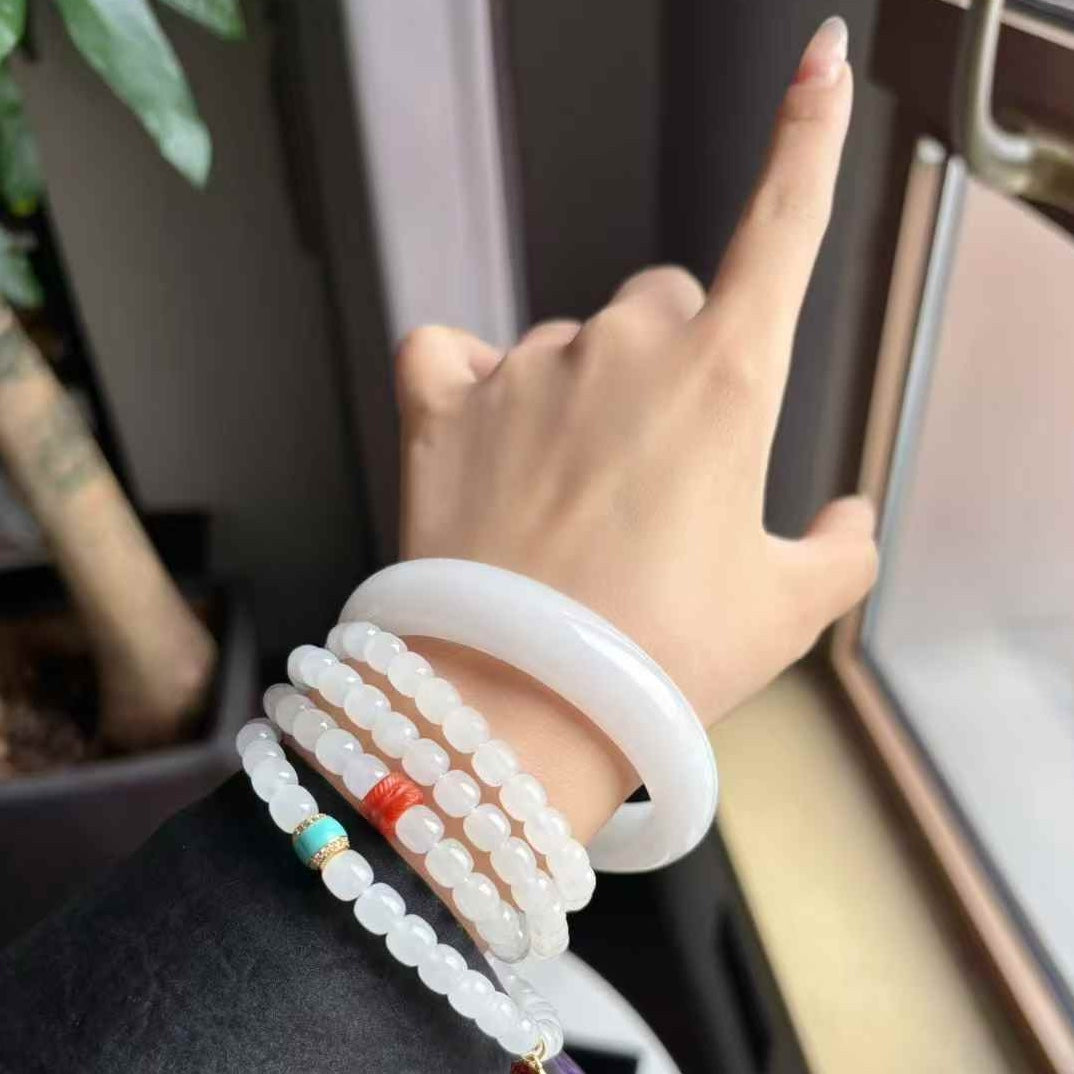 Golden Silk Jade Bangle