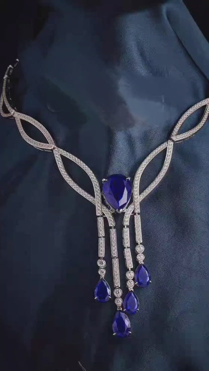 实验室培育皇家蓝宝石项链