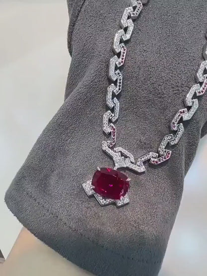 花藤红宝石项链