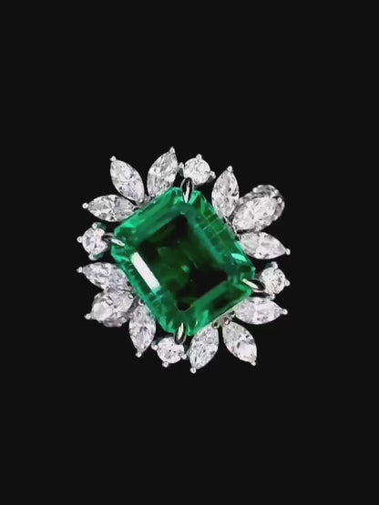 哥伦比亚祖母绿钻石戒指