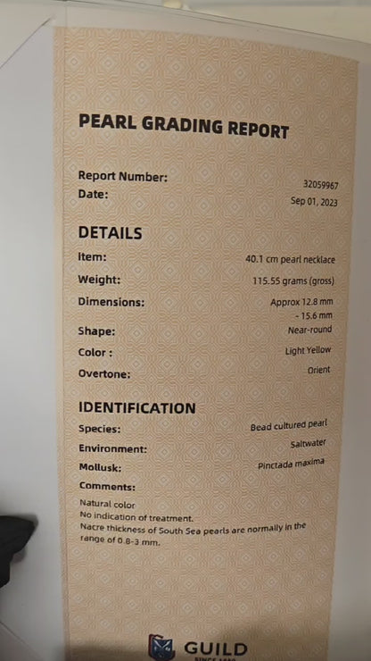 Natural South Sea Golden Pearl Necklace