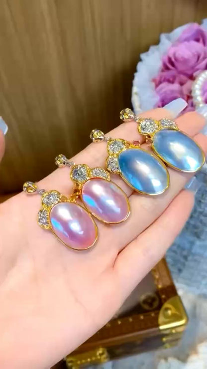 意大利手工马贝珍珠耳环