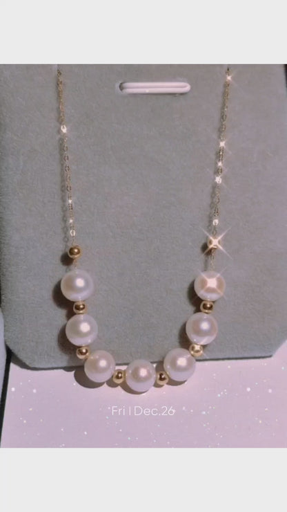 天然淡水极光珍珠项链