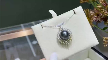 Tahitian Black Pearl Vine Pendant