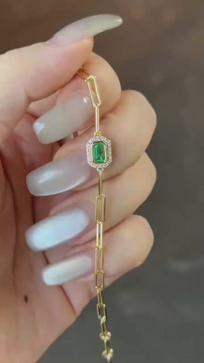 实验室培育哥伦比亚祖母绿手链