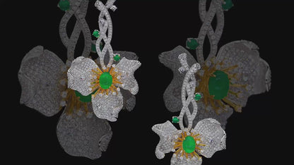 金枝玉叶玉髓耳环