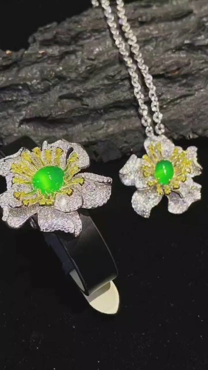 繁花盛开与丰饶艺术吊坠和手链套装