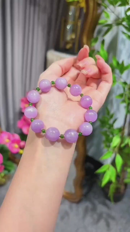 Kunzite & Hetian Jade Bracelet
