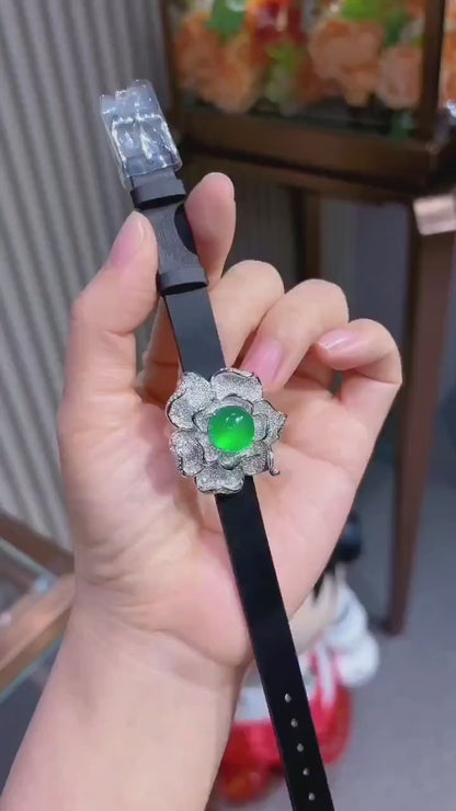 绿色玉髓花朵手镯/吊坠