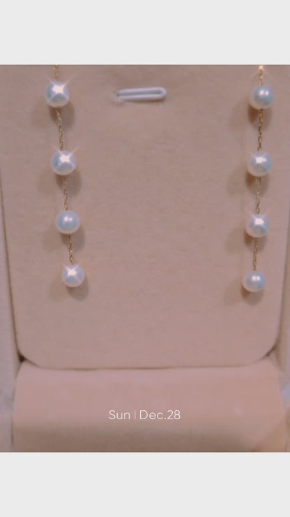 18K金天然淡水极光珍珠耳环