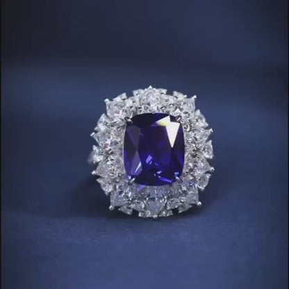 实验室培育皇家蓝宝石戒指